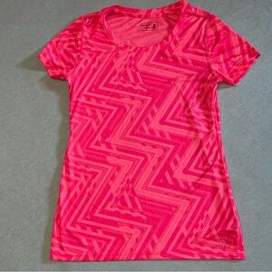 Be Inspired XS bright pink and orange 100% Polyester quick dry top EUC